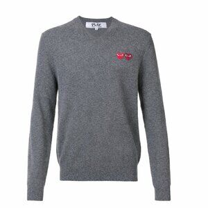 Comme Des Garçons Play Double Heart wool jumper